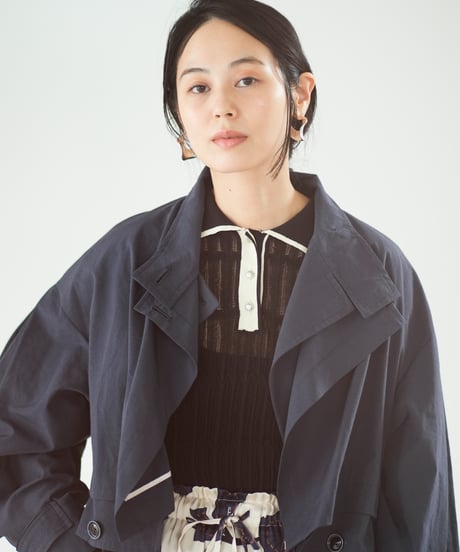 【Lallia Mu】 レイヤードフラップテントコート 2711190／2月上旬～2月中旬発送予定