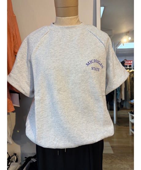 【allee】 851324 配色ラグラン半袖スウェット