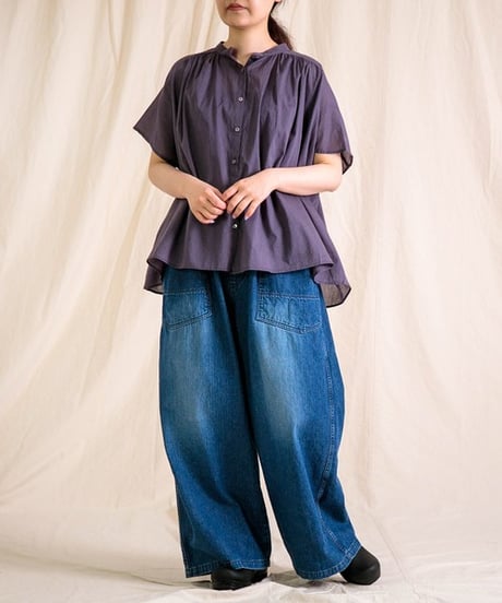 [Brocante / ブロカント]  36-0322X インドボイル フロンセシャツ