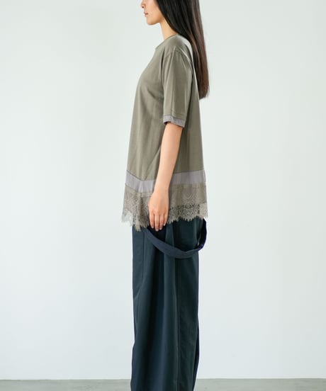 【Lallia Mu】 レースヘムカットソー 2711537／2月上旬～2月中旬発送予定