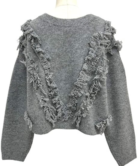 【ayane '26 winter collection】876834 フリンジニットカーディガン