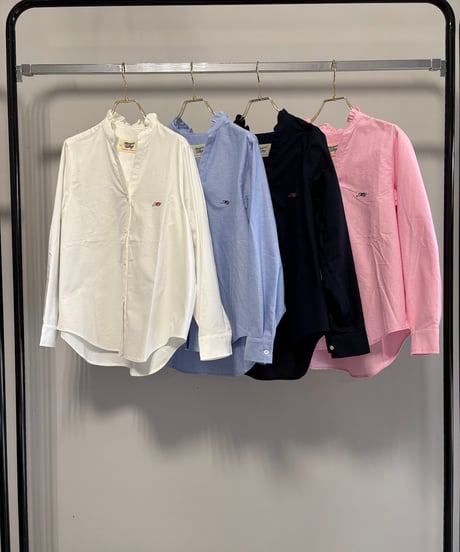 【MARGAUX VINTAGE | '27 Spring Collection】 オックスフォードフリルシャツ   BL 27013／1月中旬から2月中旬発送予定