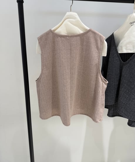 【ayane '26 winter collection】876817 ヘリンボーンジャガードポンチベスト