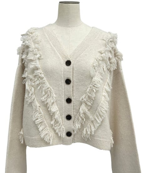 【ayane '26 winter collection】876834 フリンジニットカーディガン