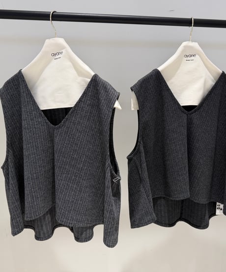 【ayane '26 winter collection】876817 ヘリンボーンジャガードポンチベスト