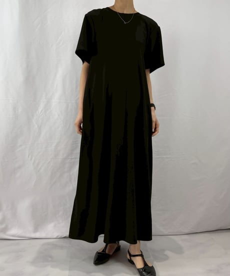 【cafune】625102 2サイズ展開 mat stretch georgette flare onepiece