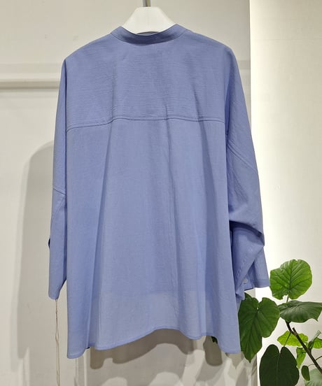 【cafune】635941 バンドカラーシアーブラウス