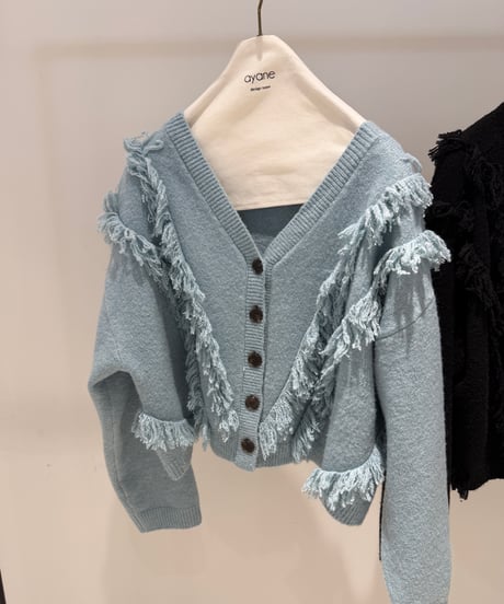 【ayane '26 winter collection】876834 フリンジニットカーディガン