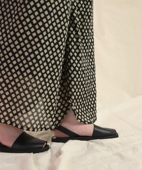 [Brocante / ブロカント]  33-0344X インドプリント(チェック) ピエロパンツ