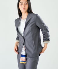 【Lallia Mu】 2WAYスリーブノーカラージャケット 2711231／2月上旬～2月中旬発送予定