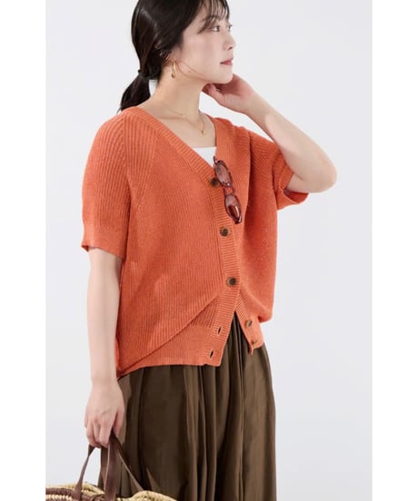 【MICA&DEAL】 0126208113 ペーパーヤーンニットカーディガン