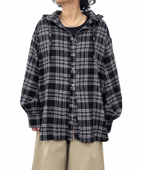 【siro de la bonte | '27 Spring Collection】crinkle check foody shirt R713311