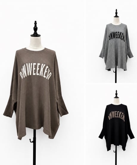 【siro de la bonte 26AW】R653105 32/2COTTON plating nylon　BON WEEKEND poncho pullover