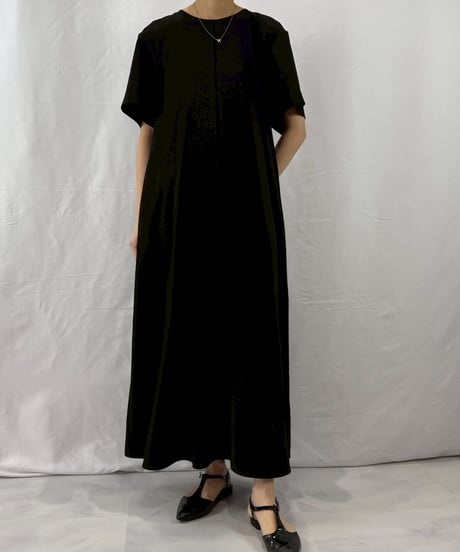 【cafune】625102 2サイズ展開 mat stretch georgette flare onepiece
