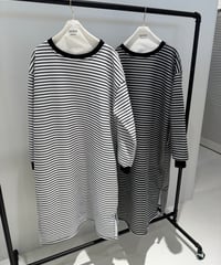 【ayane '26 winter collection】876835 裏起毛ボーダーワンピース