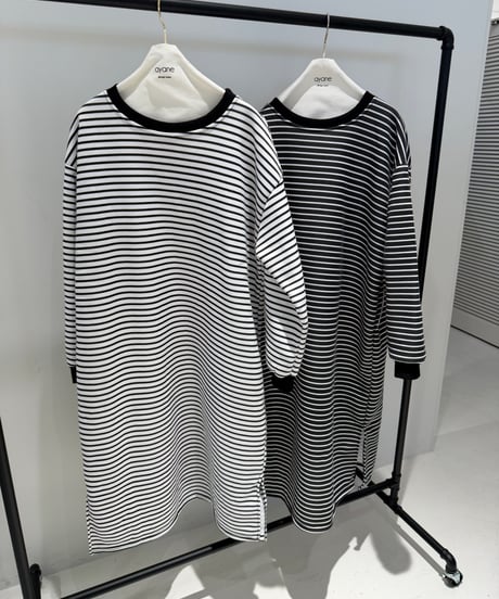 【ayane '26 winter collection】876835 裏起毛ボーダーワンピース