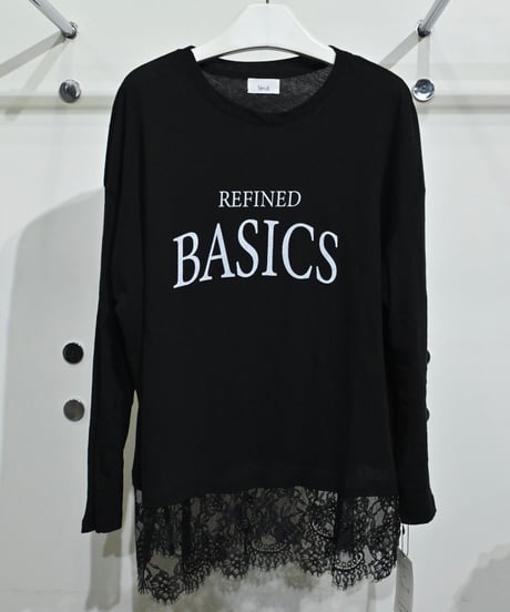 【TenuE】 26040201 裾レースロゴカットソー