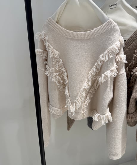 【ayane '26 winter collection】876834 フリンジニットカーディガン