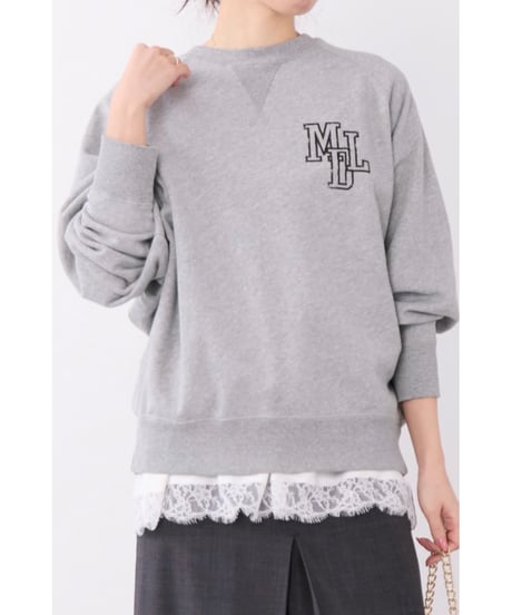 【MICA&DEAL】 0126309089 "MDL"フロッキーロゴプリントスウェット