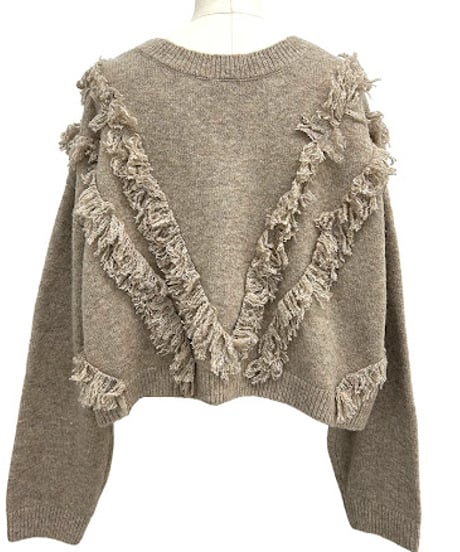 【ayane '26 winter collection】876834 フリンジニットカーディガン