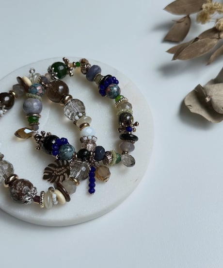 【charmaer 27 Early spring】297145 アンティークビーズブレス