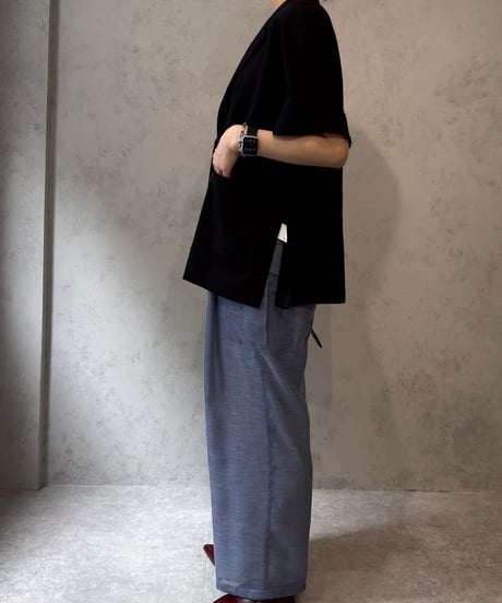 【cafune】625405 mat stretch georgette half sleeve jacket