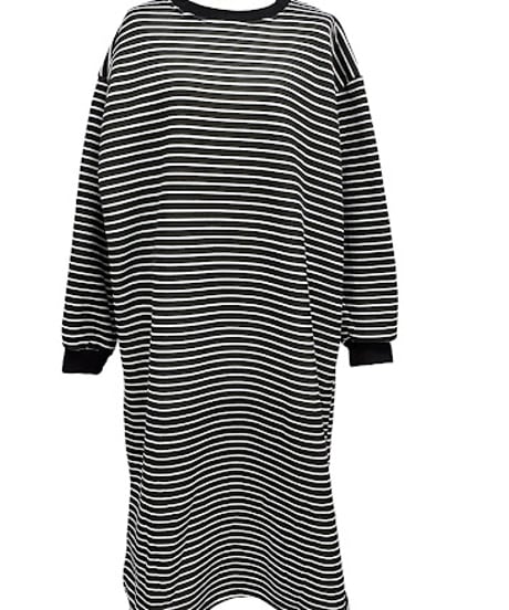 【ayane '26 winter collection】876835 裏起毛ボーダーワンピース