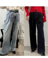 【cafune】  535602 tuck baggy denim pants