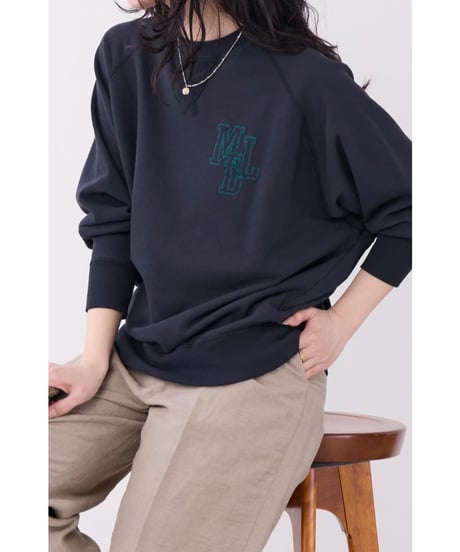 【MICA&DEAL】 0126309089 "MDL"フロッキーロゴプリントスウェット