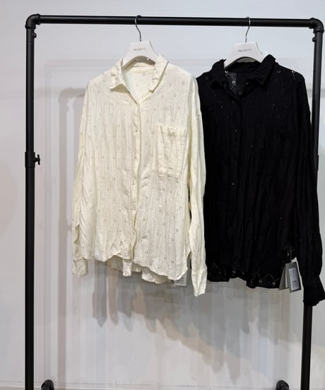 【PRIORITY | Pre-Order '27 Spring Collection】クリンクルレースシャツ P71004JT／1月中旬より発送予定