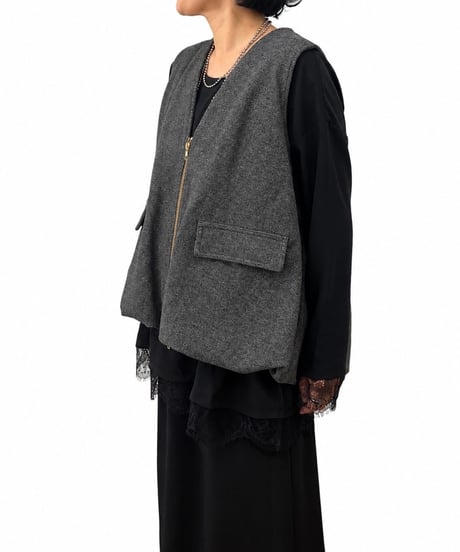 【siro de la bonte 26AW】R653310 light melton balloon vest