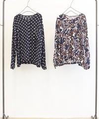 【LE MELANGE | '27 Spring Collection】  IPEKARプリントノーカラーシャツ　8713202／１月下旬から２月中旬発送予定