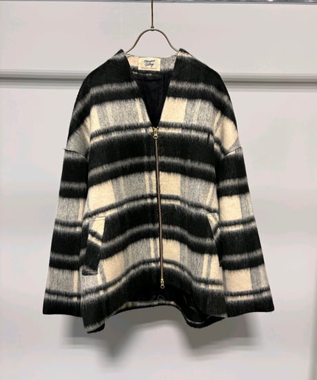 【MARGAUX VINTAGE 26AW】MG  CO - 26129 - A シャギージップコート　CHECK