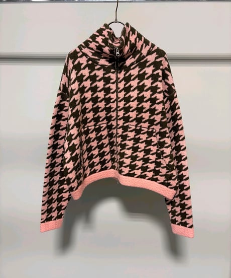 【MARGAUX VINTAGE 26AW】MG  KN - 26134 - A 千鳥柄ニットZIPカーディガン