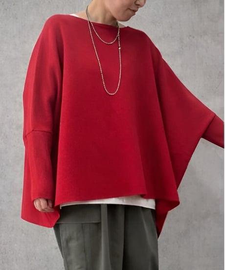【siro de la bonte】R643107 32/2COTTON plating nylon  poncho pullover