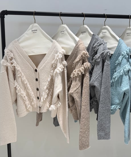 【ayane '26 winter collection】876834 フリンジニットカーディガン