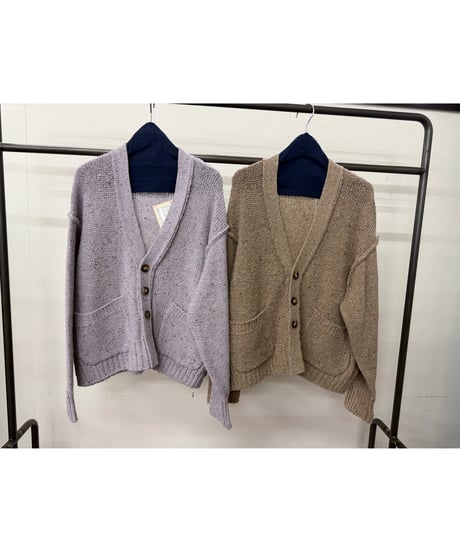 【LE MÉLANGE '26 winter collection】8652101 3/1 3GG 1PLY MIX YARN カーディガン