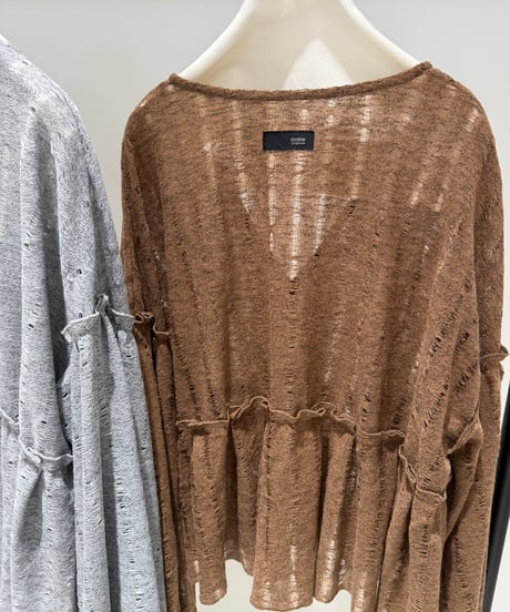 【ayane '26 winter collection】876832 ラダーニットペプラムブラウス