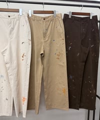 【LE MÉLANGE】8653501 ペイントパンツ　COTTON TWILL STONE BIO + PAINTED
