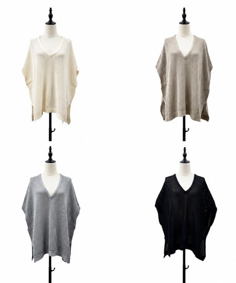 【siro de la bonte | '27 Spring Collection】 32/2COTTON V neck mesh vest R713101