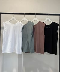 【 Ordinary】BO25-121T　Sheer Sleeveless Logo T-shirt