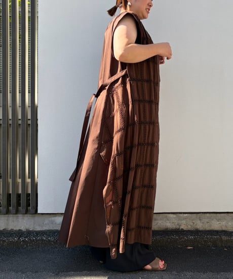 【Lallia Mu】2613374 クロッシェチェックパネルワンピース