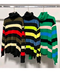 【MARGAUX VINTAGE 26AW】MG  KN - 26120 - A 異素材ボーダータートルニット