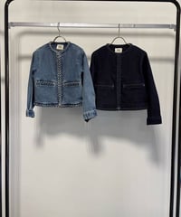 【MARGAUX VINTAGE | '27 Spring Collection】 編みこみデニムジャケット    JK 27009／1月中旬から2月中旬発送予定