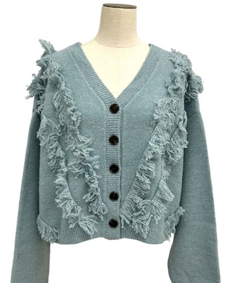 【ayane '26 winter collection】876834 フリンジニットカーディガン