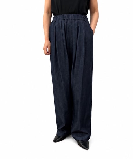 【siro de la bonte 26AW】R653309 soft denim tuck easy pants