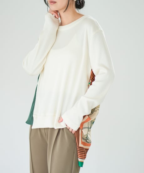 【Lallia Mu】 バックスカーフリブニットソー 2711544／2月上旬～2月中旬発送予定