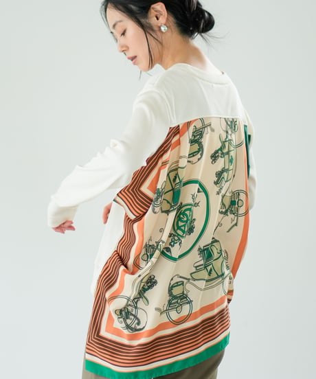 【Lallia Mu】 バックスカーフリブニットソー 2711544／2月上旬～2月中旬発送予定