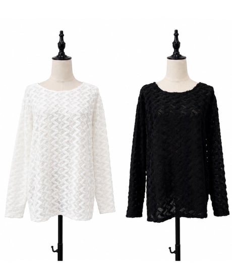 早期ご予約送料無料！【siro de la bonte 26AW】R653201 fringe Jacquard L/S pullover