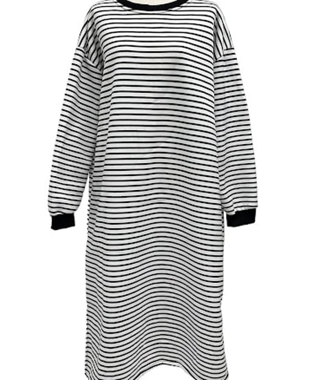 【ayane '26 winter collection】876835 裏起毛ボーダーワンピース